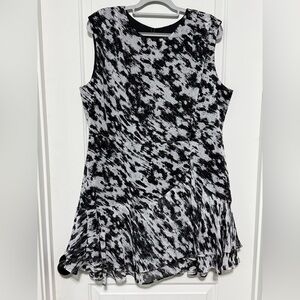 Express Black and White Midi Dress